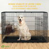 Cage pour chien pliable avec 2 portes verrouillable plateau amovible 122x75x81cm - VOUNOT FR