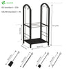 Porte buches cheminee avec 4 outils en metal noir - VOUNOT FR