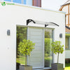 Auvent de porte marquise 100x80 cm transparent en Polycarbonate anti UV Noir - VOUNOT FR