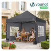 Tonnelle de jardin renforcée 3x3m pliable Barnum avec 4 parois latérales et fenêtres gris - VOUNOT FR