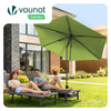 Parasol de jardin inclinable avec aeration et sac bandouliere 270cm vert olive