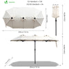 Parasol Jardin Double Aluminium 150 x 300 cm beige - VOUNOT FR