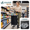 Chariot de courses pliable monte escalier aluminium avec sac isotherme noir - VOUNOT FR
