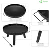 Brasero Exterieur en Metal avec Grille Tisonnier diametre 60cm noir - VOUNOT FR
