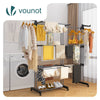 Sechoir a linge etendoir extensible 4 Niveaux 190x64x170cm noir-gris - VOUNOT FR