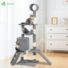 Arbre à Chat 154cm avec Griffoir Plateforme Niche XXL Gris - VOUNOT FR