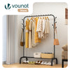 Portant a Vetements avec etagere Chaussures 8 Crochets Lateraux 110x41x147cm metal Noir - VOUNOT FR