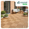 Lot de 16 dalles clipsables exterieures 30x30cm en Composite WPC Couleur bois - VOUNOT FR