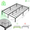 Cadre de lit metal avec fixation sommier et hauteur 36cm 140x190cm noir - VOUNOT FR