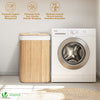 Panier a linge en bambou rectangulaire avec couvercle 72L - VOUNOT FR