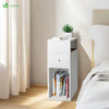 Lot de 2 Table de chevet d’appoint avec tiroir et compartiment 25x30x66cm blanc - VOUNOT FR