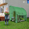 Serre de jardin hivernage murale adossee avec bache PE 200x100x180cm vert - VOUNOT FR