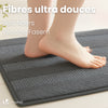 Lot de 2 Tapis de Bain Antidérapant chenille microfibre 60x90cm gris - VOUNOT FR