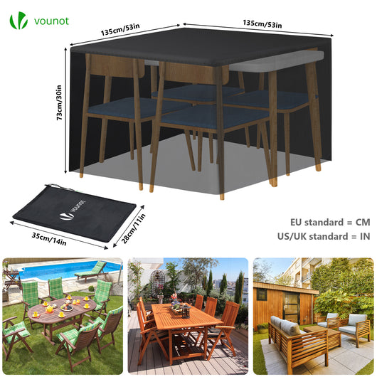 Housse Salon De Jardin - 90x90x85cm/LxWxH Housse Table De Jardin