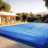 Bache piscine rectangulaire double couche en Polyethylene 160 gr/m2 avec filet ecoulement 8x14m Bleue - VOUNOT FR