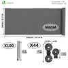 Brise vue occultant en HDPE 90g/m² 1x20m avec attaches de fixation gris - VOUNOT FR