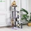 Arbre à Chat 138cm avec Griffoir Plateforme Niche et Capsule Spatiale gris - VOUNOT FR