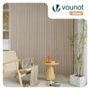 Lot de 6 panneaux acoustiques muraux Tasseaux en bois MDF avec feutre noir 120x60x2.1cm chêne blanc - VOUNOT FR