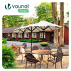 Parasol Jardin Double Aluminium 150 x 300 cm beige - VOUNOT FR