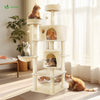 Arbre a chat Grande taille 5 niveaux avec griffoir grattoir 168cm beige - VOUNOT FR