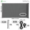 Brise vue occultant en HDPE 90g/m² 1.8x20m avec attaches de fixation gris - VOUNOT FR