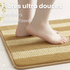 Lot de 2 Tapis de Bain Antidérapant chenille microfibre 60x90cm beige - VOUNOT FR