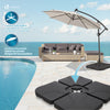 Lot de 4 dalles lestage parasol HDPE 60L eau - 100kg sable noires - VOUNOT FR