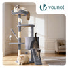 Arbre a chat 112cm multi niveaux Griffoir et niche Gris - VOUNOT FR