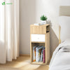 Lot de 2 Table de chevet d’appoint avec tiroir et compartiment 25x30x66cm naturel - VOUNOT FR