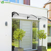 Auvent de porte marquise 200x80 cm transparent en Polycarbonate anti UV Noir - VOUNOT FR