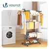 Sechoir a linge etendoir 4 niveaux 126x63x170cm gris - VOUNOT FR