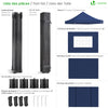 Tonnelle de jardin renforcée 3x3m pliable avec 4 parois et sac de transport a roulette bleue - VOUNOT FR