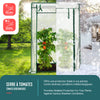 Serre de jardin Serre tomates avec grande porte enroulable bache PE renforcee 135g/m2 100x50x150cm Blanc - VOUNOT FR