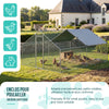 Enclos poulailler en metal galvanise et grillage avec bache PE 400x300x200cm - VOUNOT FR