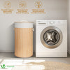 Panier a linge en bambou rond avec couvercle 58L - VOUNOT FR