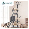 Arbre a chat 155cm multi niveaux Griffoir et niche Gris - VOUNOT FR