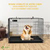 Cage pour chien pliable avec 2 portes verrouillable plateau amovible et housse de protection 92x58x64cm - VOUNOT FR