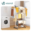 Sechoir a linge etendoir 4 niveaux 126x63x170cm gris-blanc - VOUNOT FR