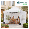 Tonnelle de jardin renforcée 3x3m pliable Barnum avec 4 parois latérales et fenêtres blanc - VOUNOT FR