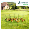 Kit cloture filet a poules PE avec piquets 30m vert - VOUNOT FR