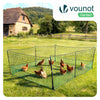 Kit cloture filet a poules PE avec piquets 12m vert - VOUNOT FR