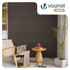 Lot de 6 panneaux acoustiques muraux Tasseaux en bois MDF avec feutre noir 120x60x2.1cm chêne foncé - VOUNOT FR