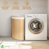Panier a linge en bambou d’angle avec couvercle 58L - VOUNOT FR