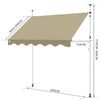 Auvent retractable manuel sans percage 300cm beige - VOUNOT FR