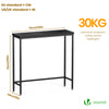 Console table style industriel en metal et MDF 75x24x75 cm Noir - VOUNOT FR