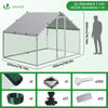 Enclos poulailler en metal galvanise et grillage avec bache PE 300x200x200cm - VOUNOT FR
