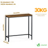 Console table style industriel en metal et MDF 75x24x75 cm Marron - VOUNOT FR
