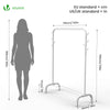 Portant a Vetements avec etagere Chaussures 8 Crochets Lateraux 110x41x150cm metal Blanc - VOUNOT FR