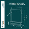 Portant a vetement double avec 2 niveaux etageres chaussures 4 Crochets Lateraux 108x35x145cm metal Noir - VOUNOT FR