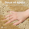 Lot de 2 Tapis de Bain Antidérapant chenille microfibre 60x90cm beige - VOUNOT FR
